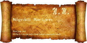 Nógrádi Mariann névjegykártya